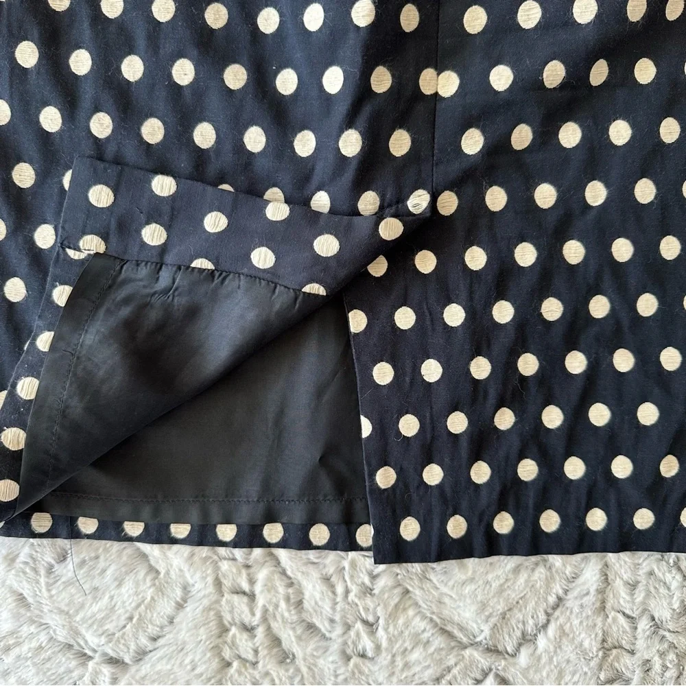 Banana Republic Navy White Polka Dot Pencil Skirt size 2